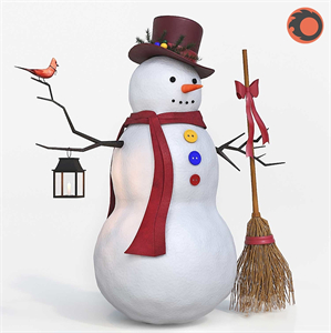 Modern Christmas Snowman Mei-Chan 3d model